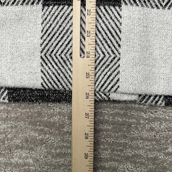 CJ Banks Jacket Womens 3X Black White Plaid Fuzzy Cozy Button - Picture 12 of 12